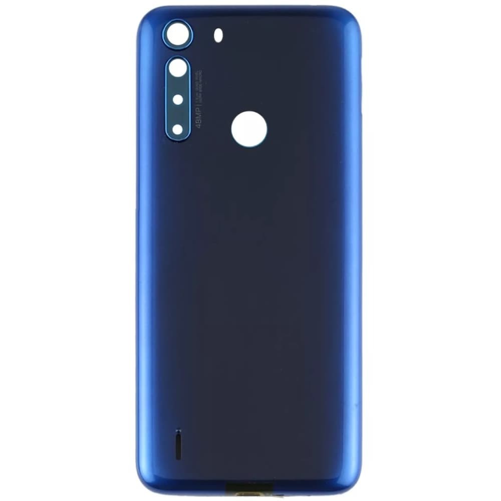 Задня кришка для Motorola OneFusion XT2073-2, зі склом камери, колір синій фото 1