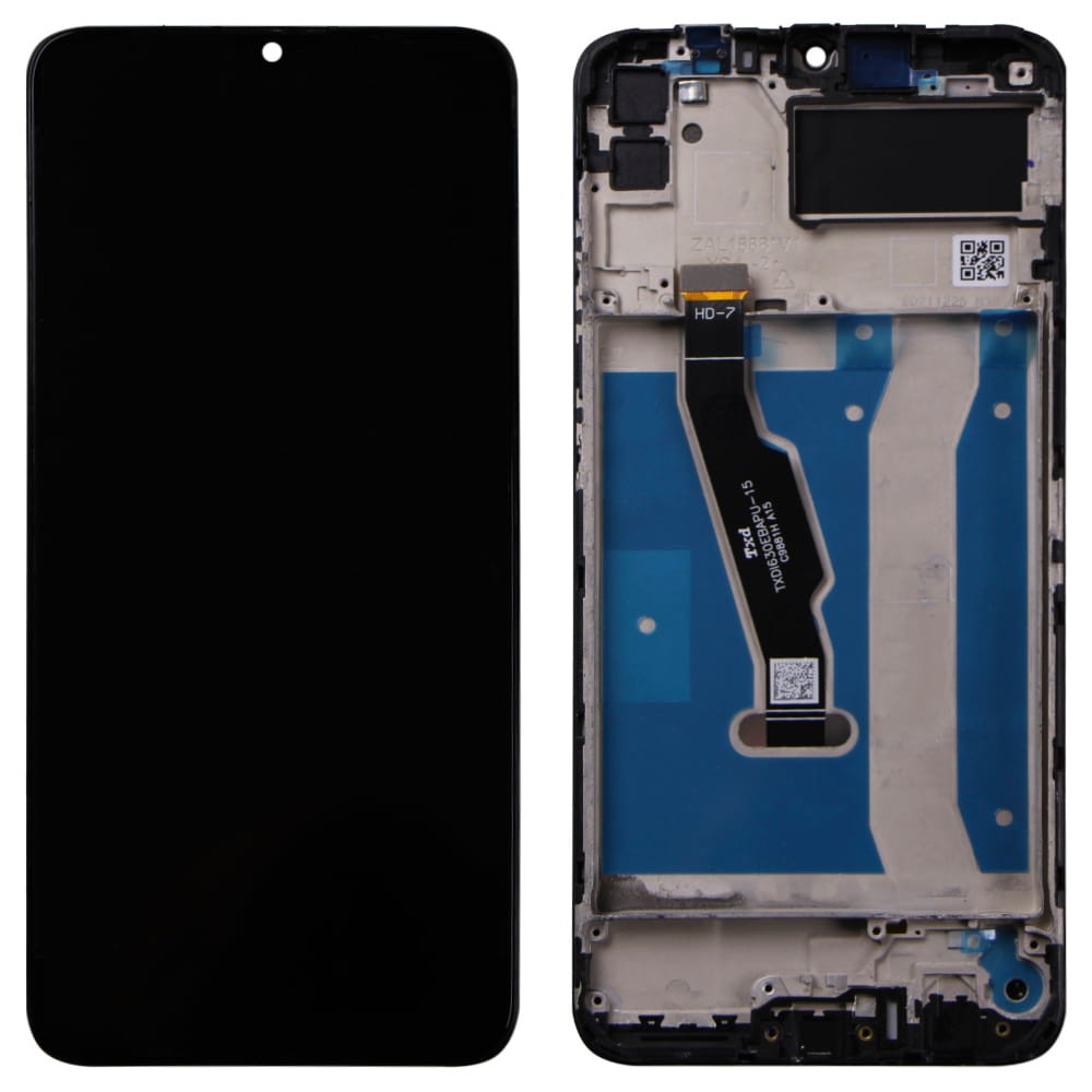 Дисплей для Huawei Y6P 2020 (MED-L29/LX9/LX9N/L29N/MOA-LX9/LX9N) с тачскрином и рамкой в сборе, цвет черный, оригинал фото 1