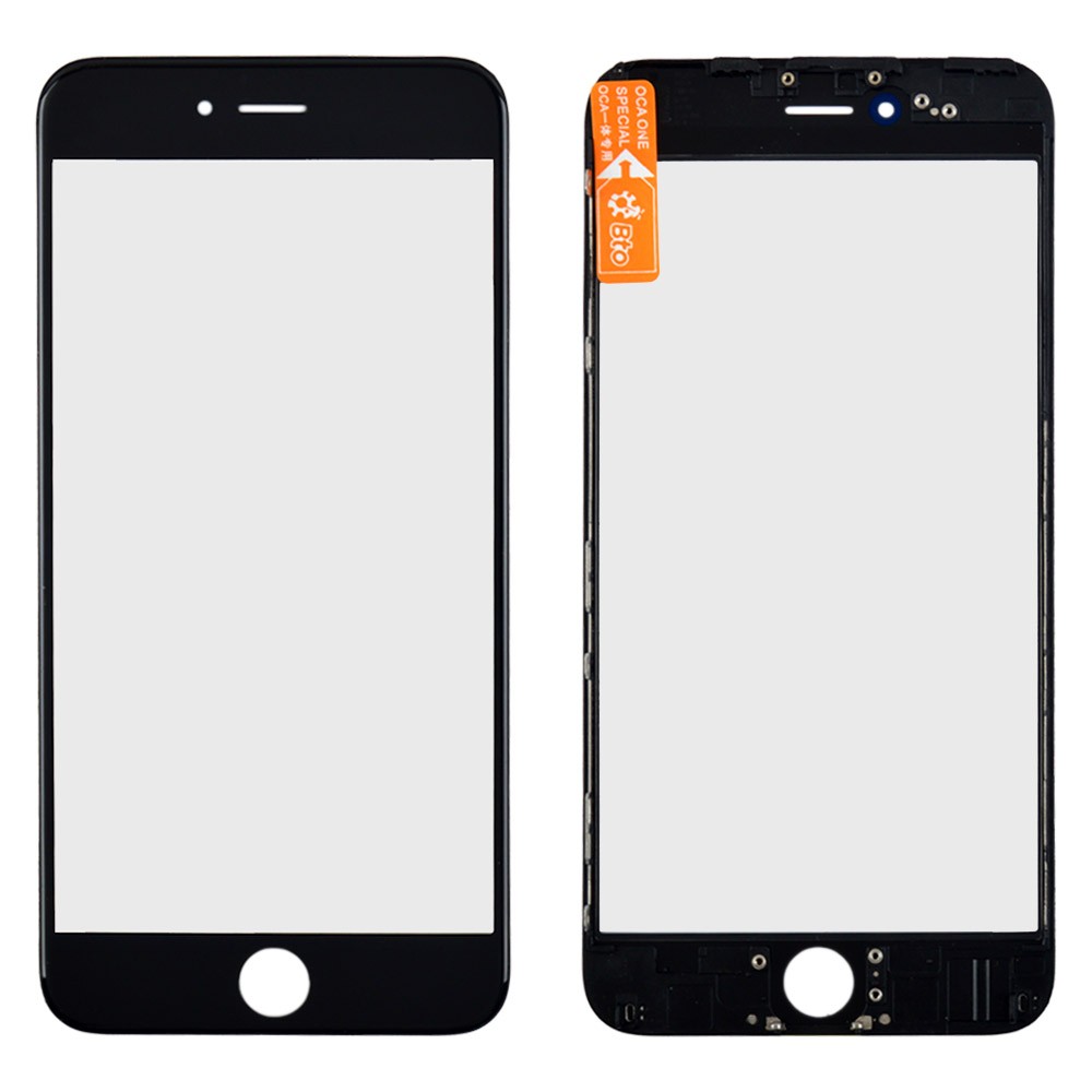 Скло з рамкою та OCA для iPhone 6 Plus, колір чорний фото 1