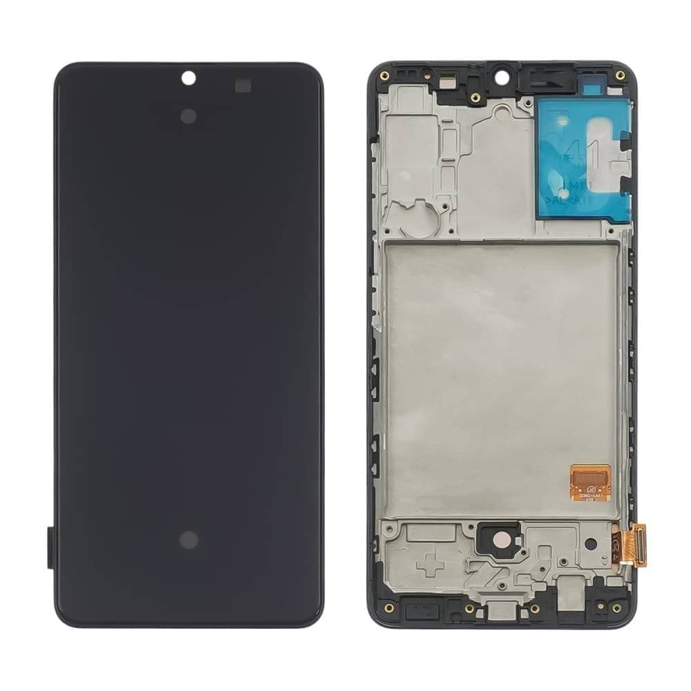 Дисплей для Samsung A415F /DS Galaxy A41 2020 с тачскрином и рамкой, черный, OLED small LCD фото 1