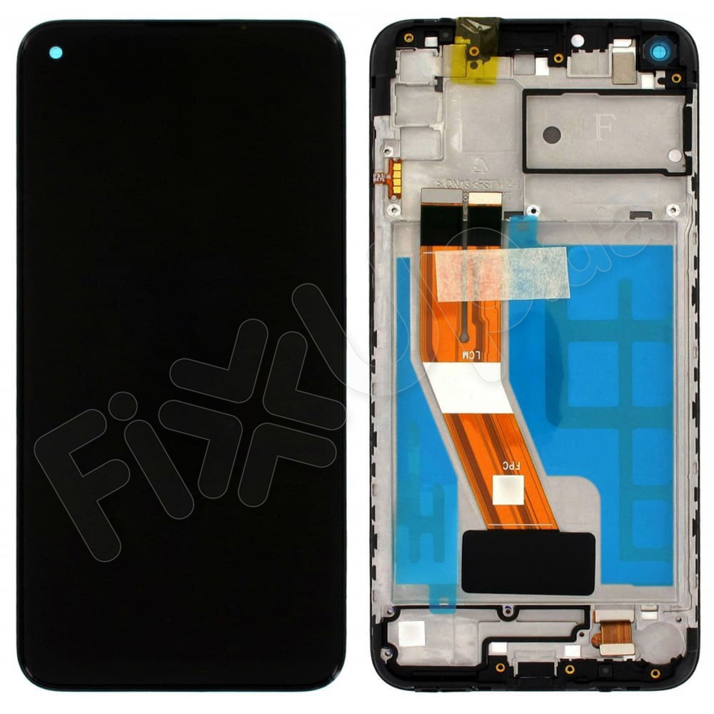Дисплей для Samsung M115F /DS Galaxy M11 2020 с тачскрином и рамкой в сборе, цвет черный, сервисный оригинал фото 1