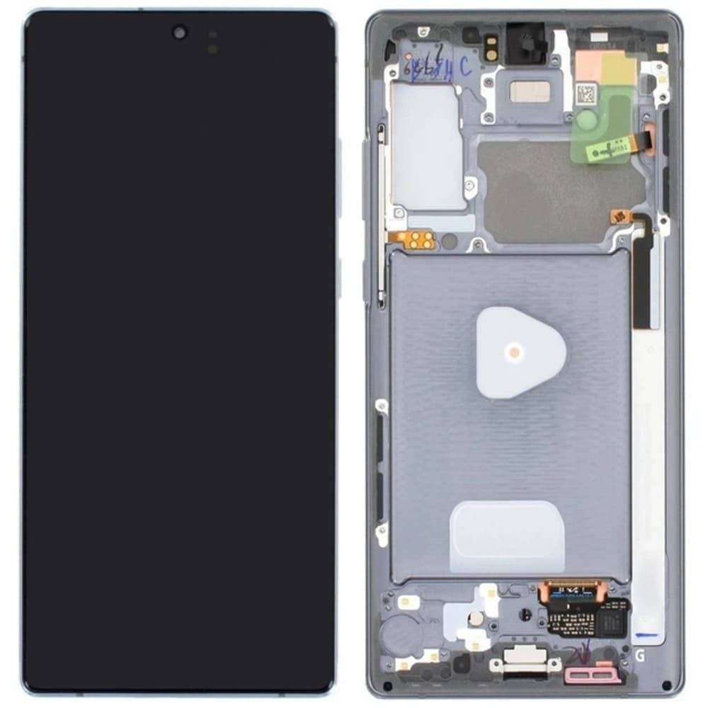 Дисплей для Samsung N980F Galaxy Note 20, з тачскріном і рамкою, сірий, OLED фото 1