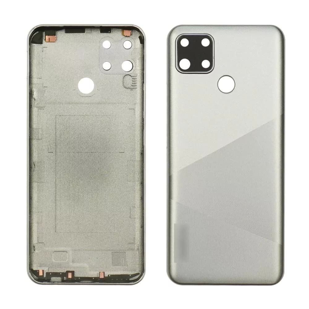 Задня кришка для Realme C12, зі склом камери, колір срібло фото 1
