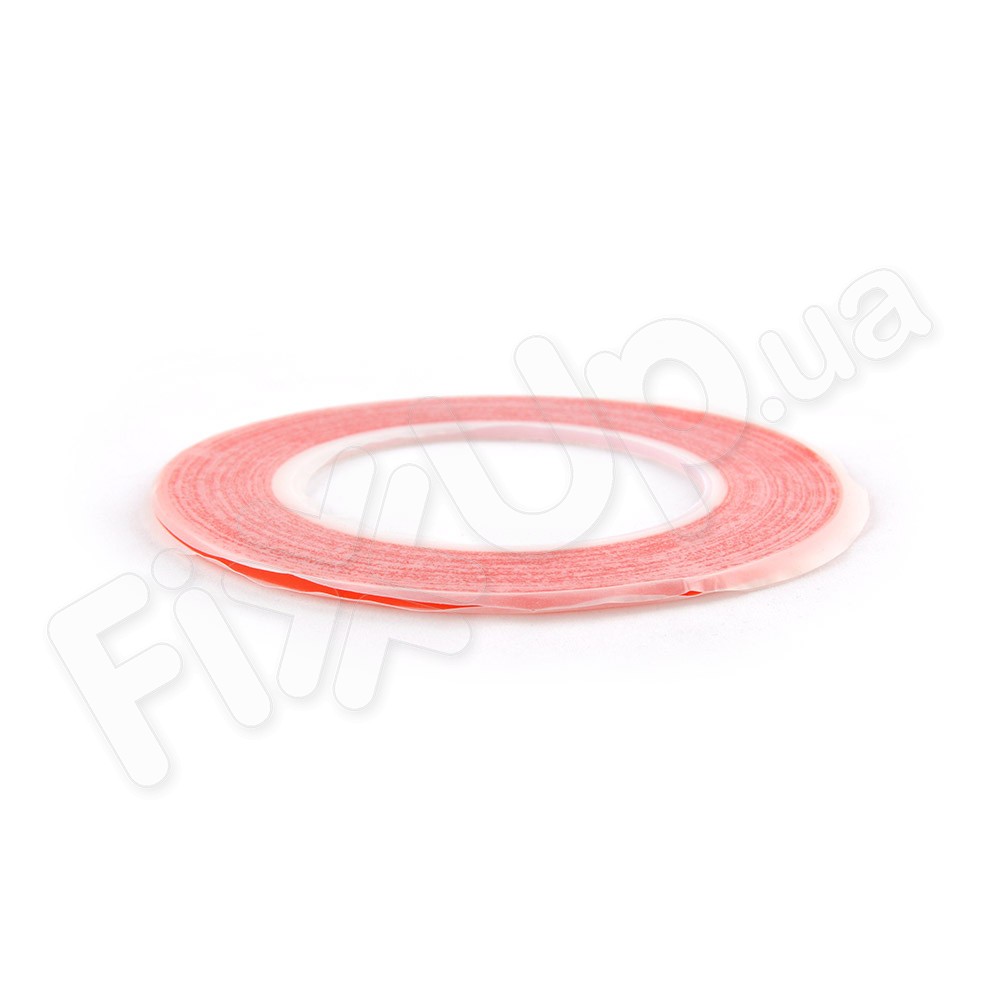 Двухсторонний скотч для приклеивания сенсоров (тачскринов), ширина 2 мм., красный фото 1