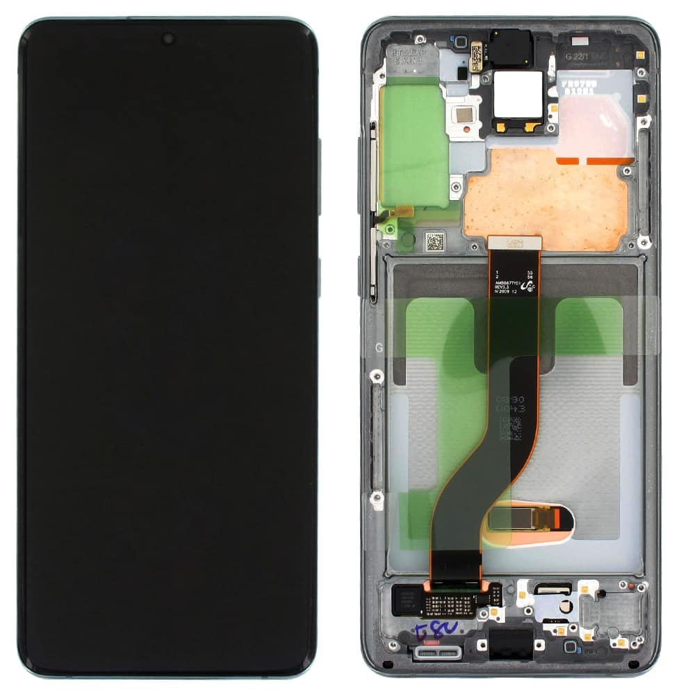 Дисплей для Samsung G985F Galaxy S20 Plus с тачскрином и рамкой в сборе, цвет серый, сервисный оригинал фото 1