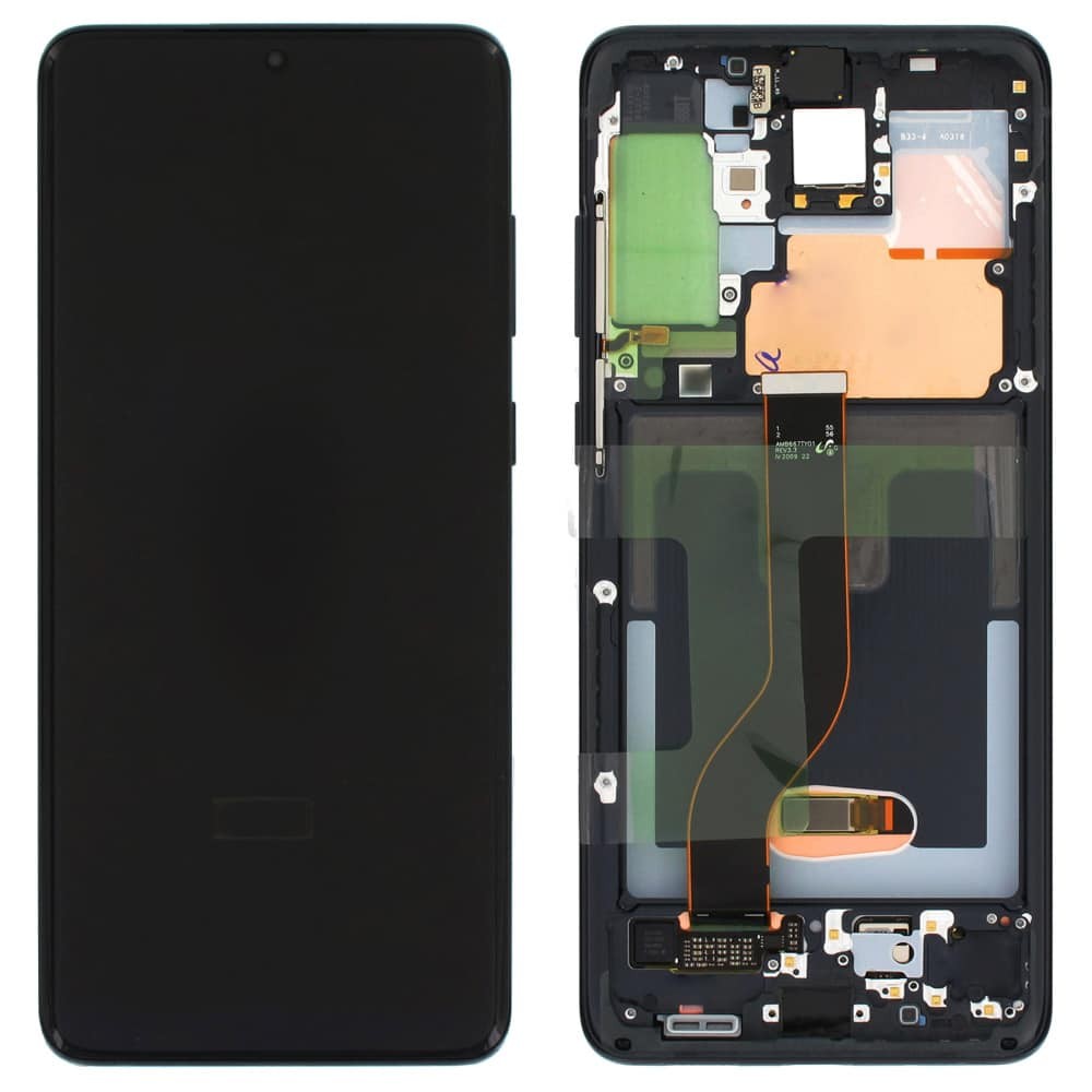 Дисплей для Samsung G985F Galaxy S20 Plus с тачскрином и рамкой в сборе, цвет черный, сервисный оригинал фото 1