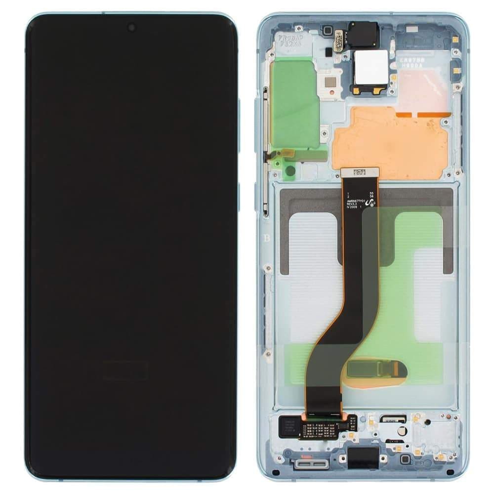 Дисплей для Samsung G985F Galaxy S20 Plus з тачскріном і рамкою, синій, OLED фото 1