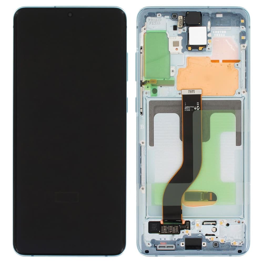 Дисплей для Samsung G985F Galaxy S20 Plus с тачскрином и рамкой в сборе, цвет синий, сервисный оригинал фото 1