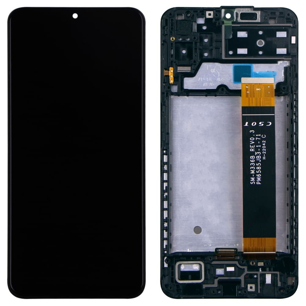 Дисплей для Samsung M236 Galaxy M23/ M336 Galaxy M33 2022 5G (GH82-28487A/GH82-28482A) rev 0.3, с тачскрином и рамкой в сборе, цвет черный, сервисный оригинал фото 1