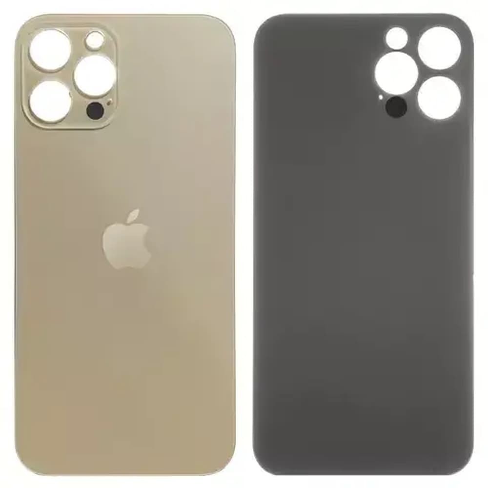 Задня кришка для iPhone 12 Pro Max, колір золотий, з великим отвором під камеру фото 1