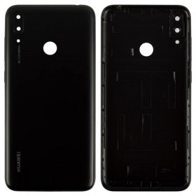 Задняя крышка для Huawei Y7 2019, Y7 Prime 2019 (DUB-LX1), со стеклом камеры,  цвет черный