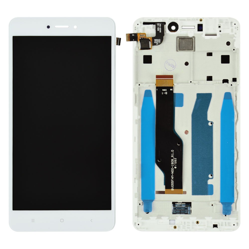 Дисплей для Xiaomi Redmi Note 4, 4X Snapdragon 625 с тачскрином и рамкой в сборе, цвет белый, оригинал фото 1