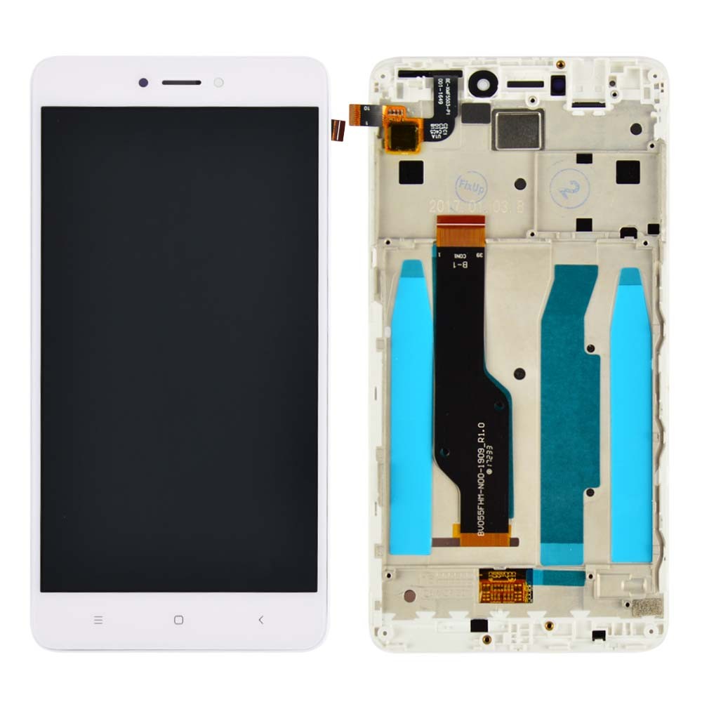 Дисплей для Xiaomi Redmi Note 4, Redmi Note 4X Snapdragon 625 с тачскрином и рамкой, цвет белый, Orig PRC фото 1