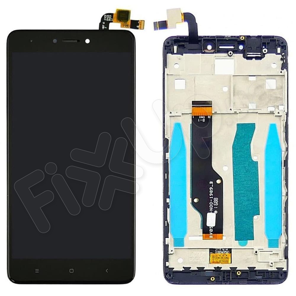 Дисплей для Xiaomi Redmi Note 4, Redmi Note 4X Snapdragon 625 с тачскрином и рамкой, цвет черный фото 1