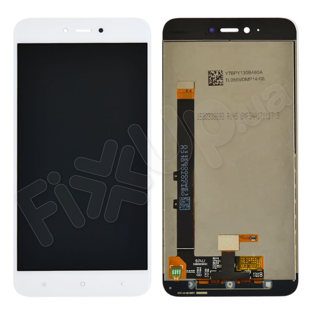 Дисплей для Xiaomi Redmi Note 5A, Y1 Lite с тачскрином в сборе, цвет белый, оригинал с замененным стеклом фото 1