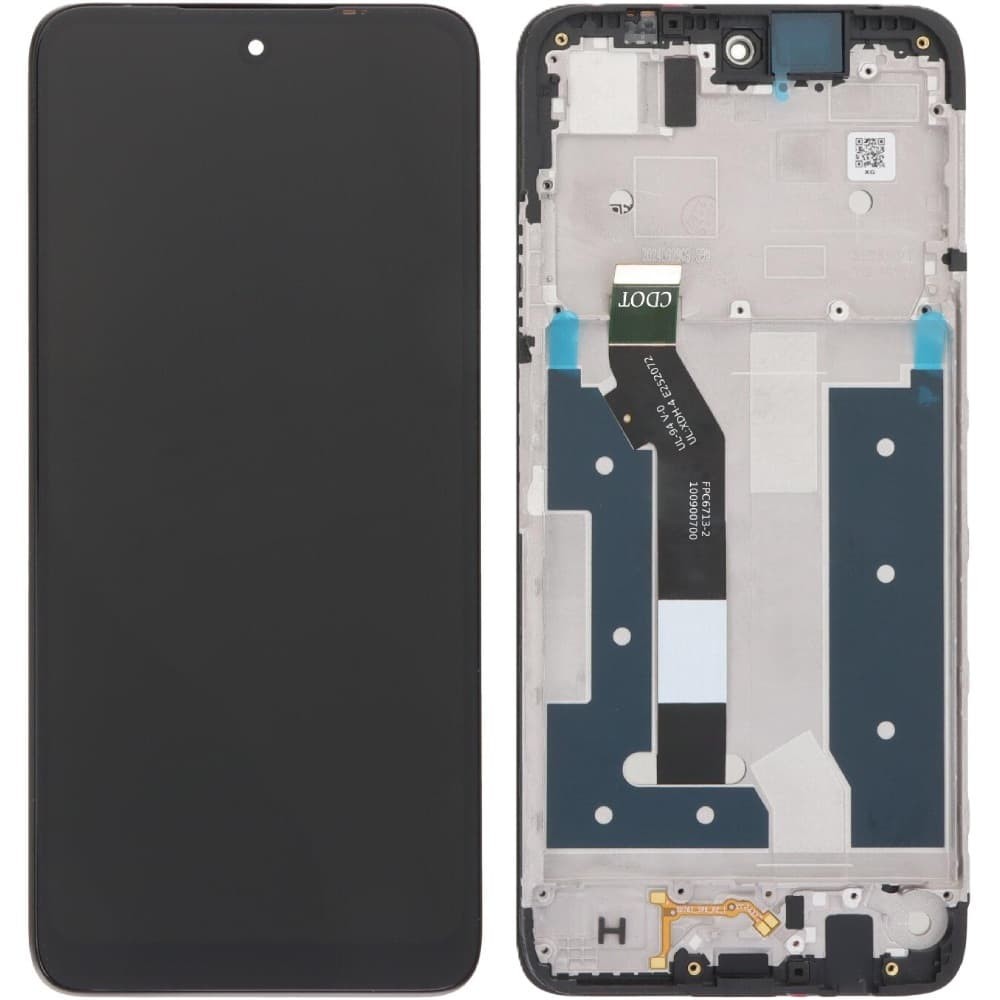 Дисплей для Motorola XT2433-5 Moto G35, с тачскрином и рамкой, черный фото 1