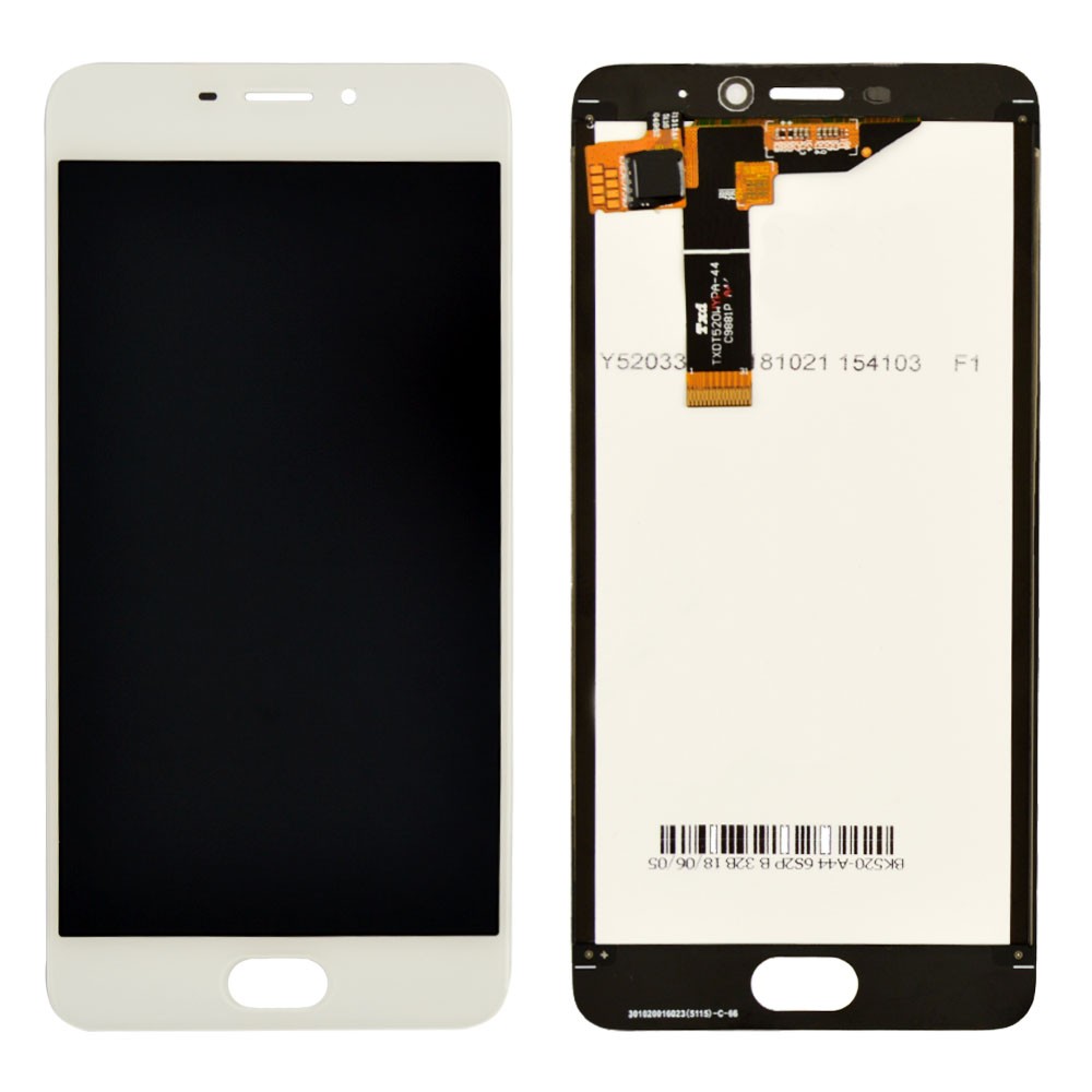 Дисплей для Meizu M6 з тачскрином у зборі, колір білий, оригінал. фото 1