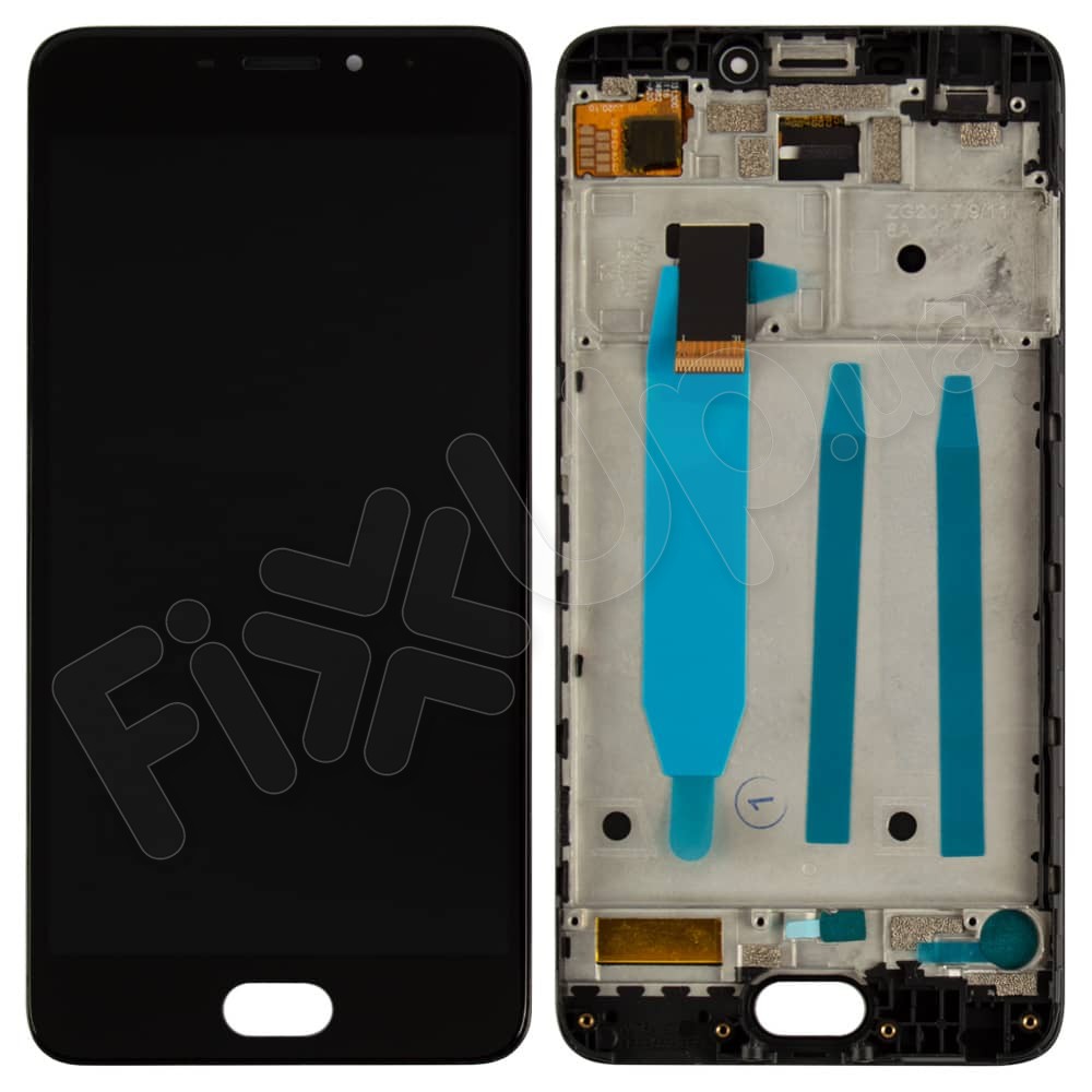 Дисплей для Meizu M6 с тачскрином и рамкой, цвет черный, оригинал с замененным стеклом фото 1