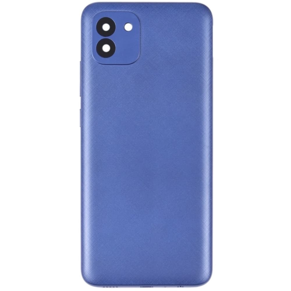 Задняя крышка для Samsung A035 Galaxy A03 2022, со стеклом камеры, цвет синий фото 1
