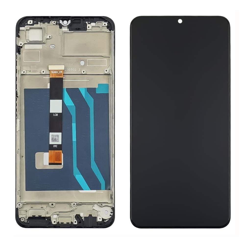 Дисплей для Realme C53, с тачскрином и рамкой в сборе, цвет черный, оригинал Китай фото 1