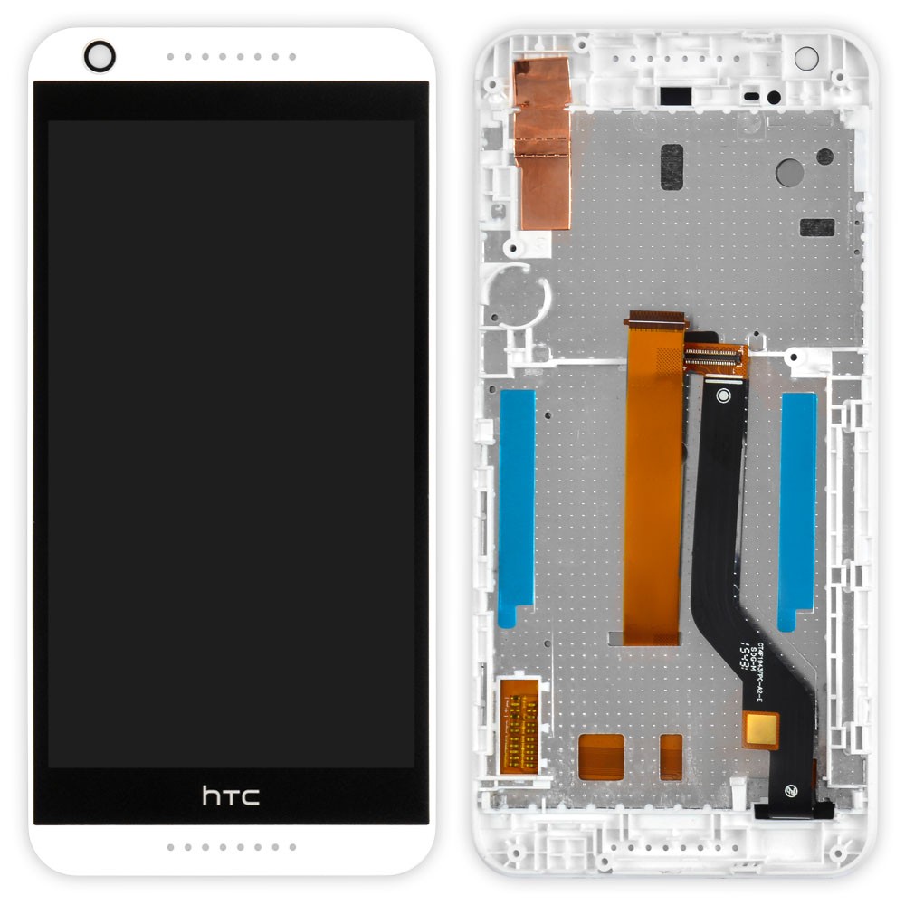 Дисплей HTC Desire 626, 626G з тачскрином у зборі, з рамкою, колір білий фото 1