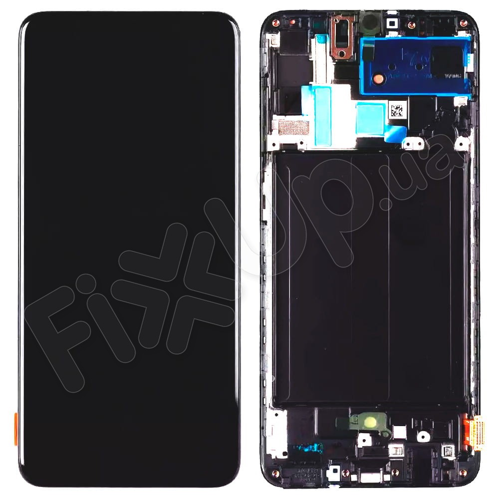 Дисплей для Samsung A705F/DS Galaxy A70 (2019) с тачскрином и рамкой в сборе, цвет черный, OLED small LCD фото 1