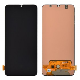 Дисплей для Samsung A705 (A705F) Galaxy A70 (2019) з тачскріном у зборі, оригінал замінене скло,  колір чорний, без рамки