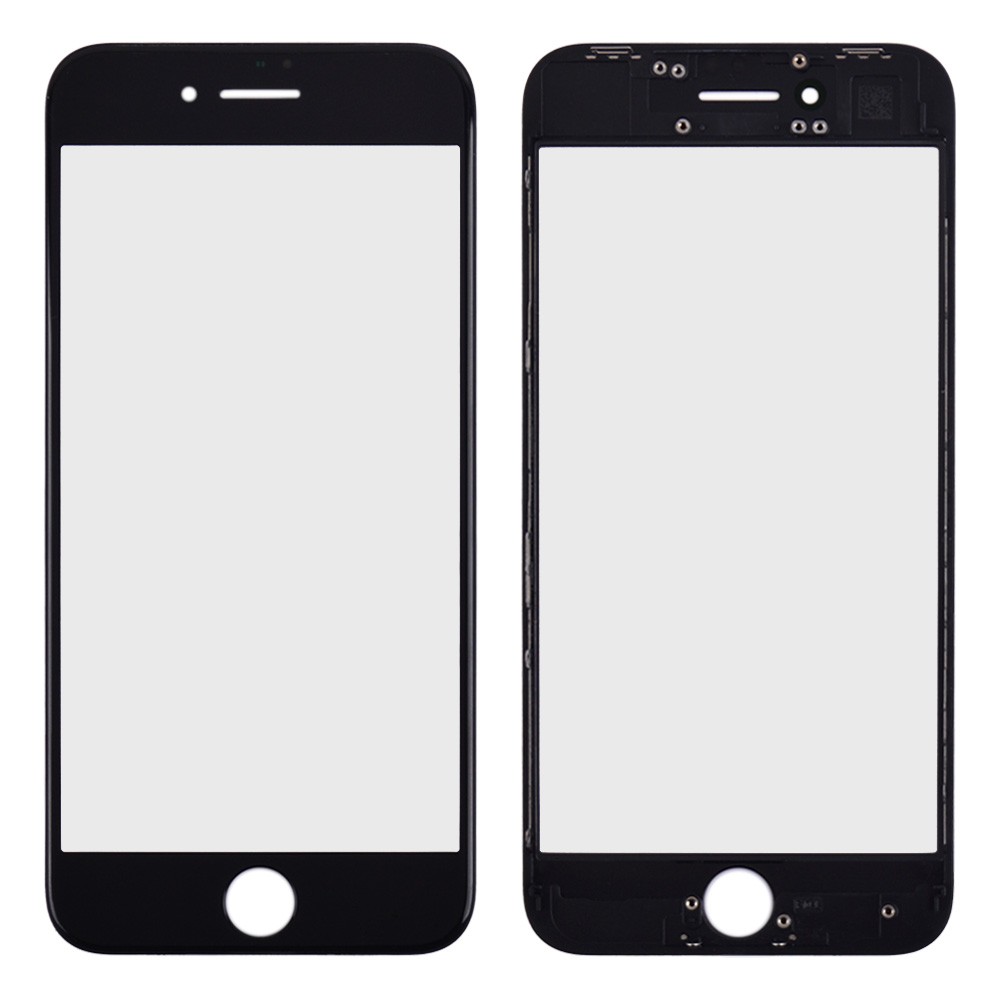 Стекло с рамкой и OCA пленкой для iPhone 8, цвет черный фото 1