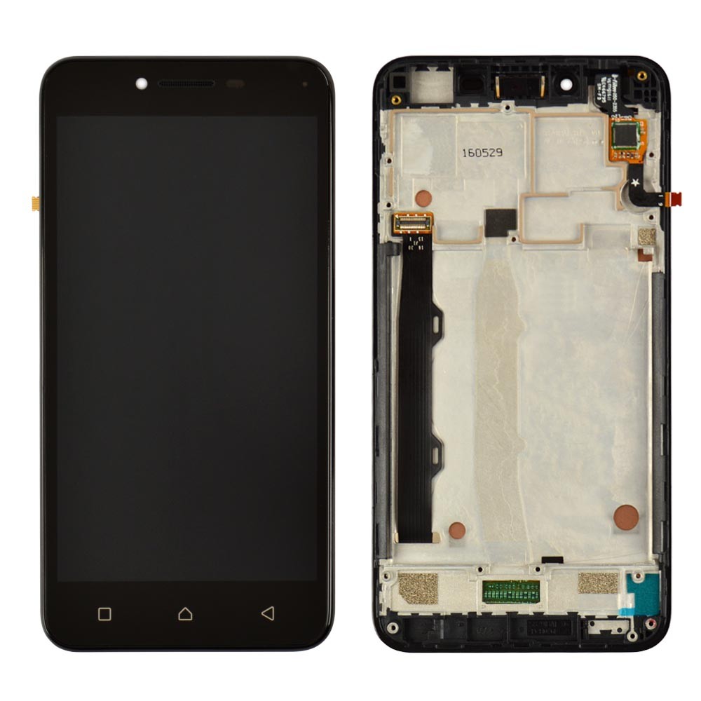 Дисплей для Lenovo A6020 Vibe K5 Plus, Lemon 3 (A6020a46) с тачскрином и рамкой в сборе, цвет черный, оригинал фото 1