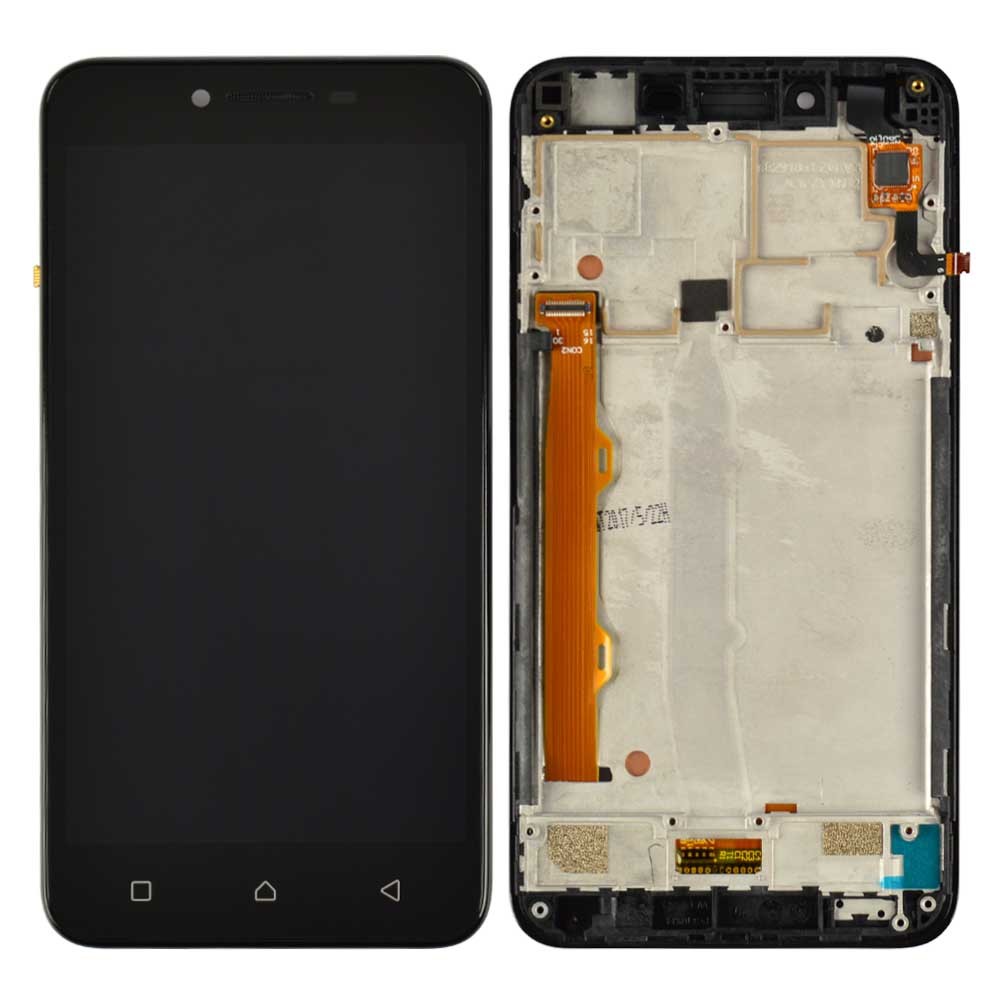 Дисплей для Lenovo A6020 Vibe K5 (A6020a40) с тачскрином и рамкой в сборе, цвет черный, оригинал фото 1