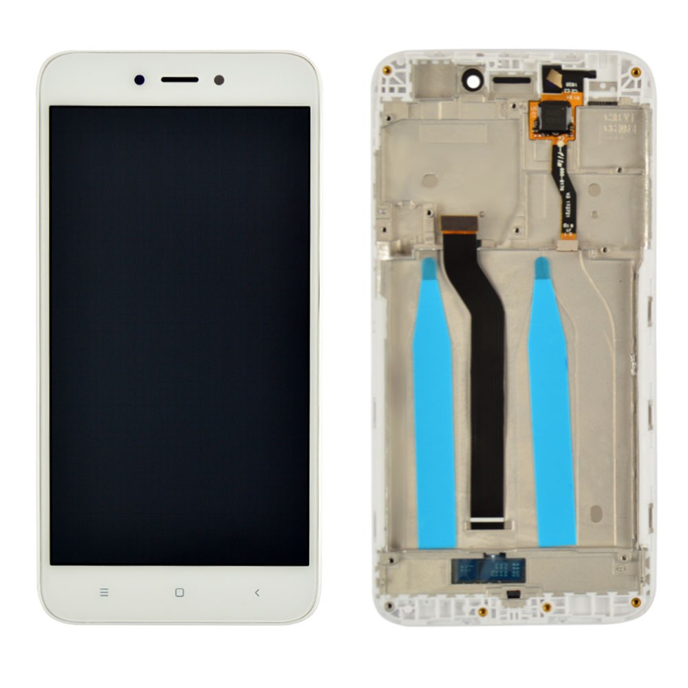 Дисплей для Xiaomi Redmi 5A с тачскрином и рамкой в сборе, цвет белый, оригинал фото 1