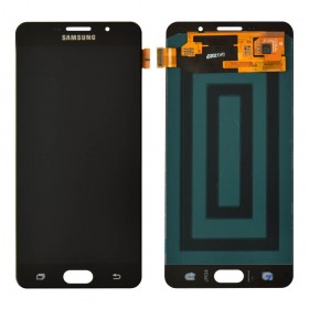 Дисплей Samsung A710F, DS Galaxy A7 з тачскріном у зборі, оригінал замінене скло,  колір чорний, без рамки