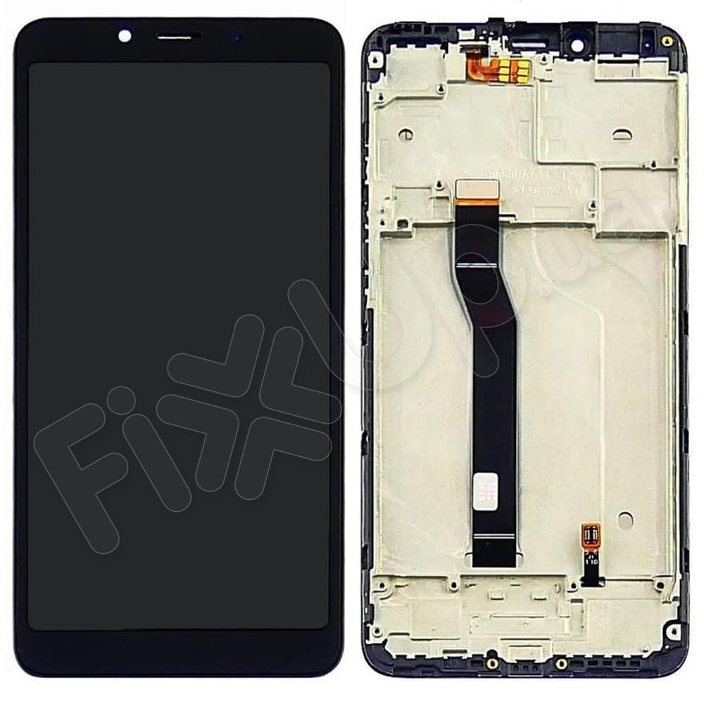 Дисплей для Xiaomi Redmi 6, Redmi 6A с тачскрином и рамкой в сборе, цвет черный фото 1