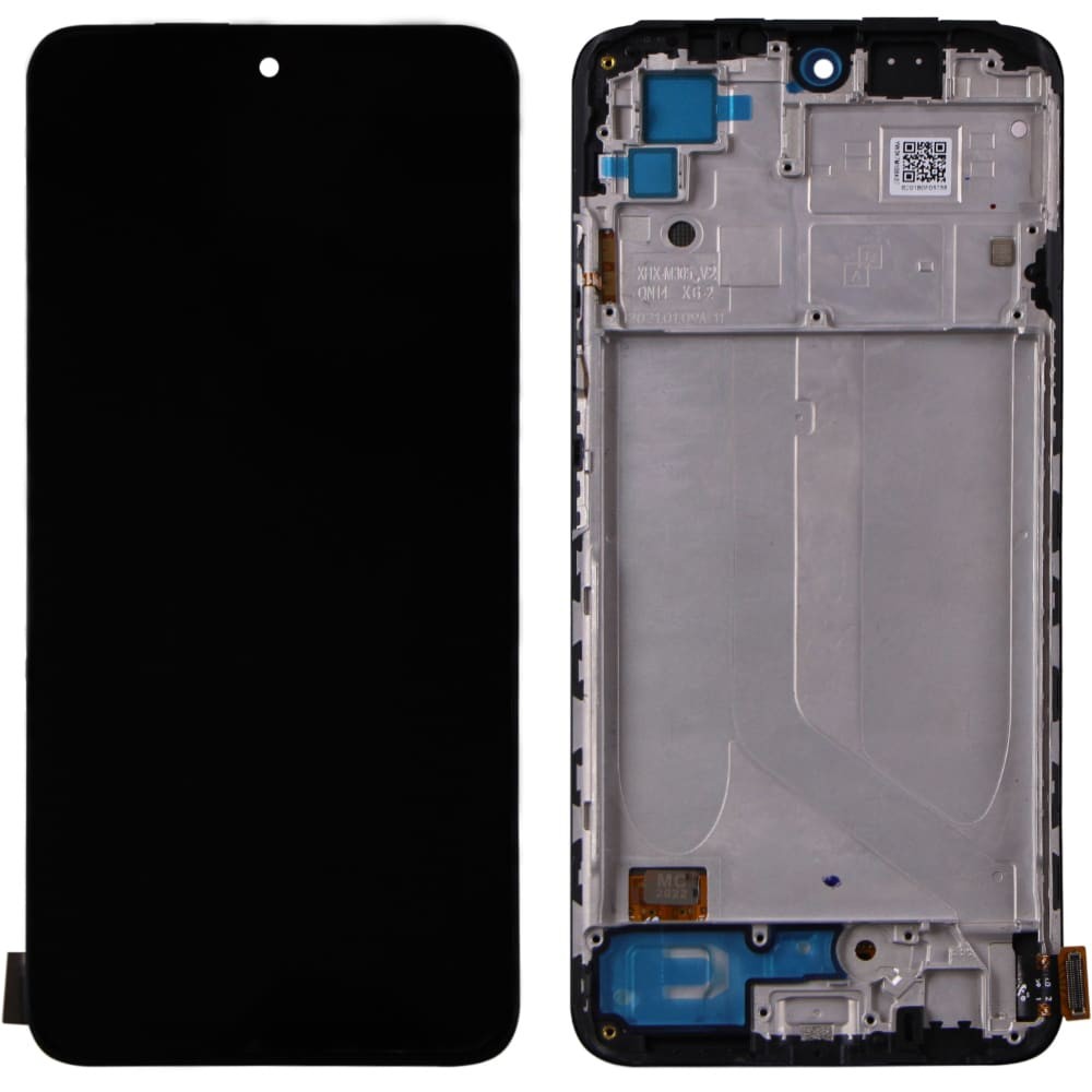 Дисплей для Xiaomi Redmi Note 10, Redmi Note 10S (M2101K7AI/M2101K7AG) з тачскріном і рамкою в зборі, колір чорний, OLED фото 1