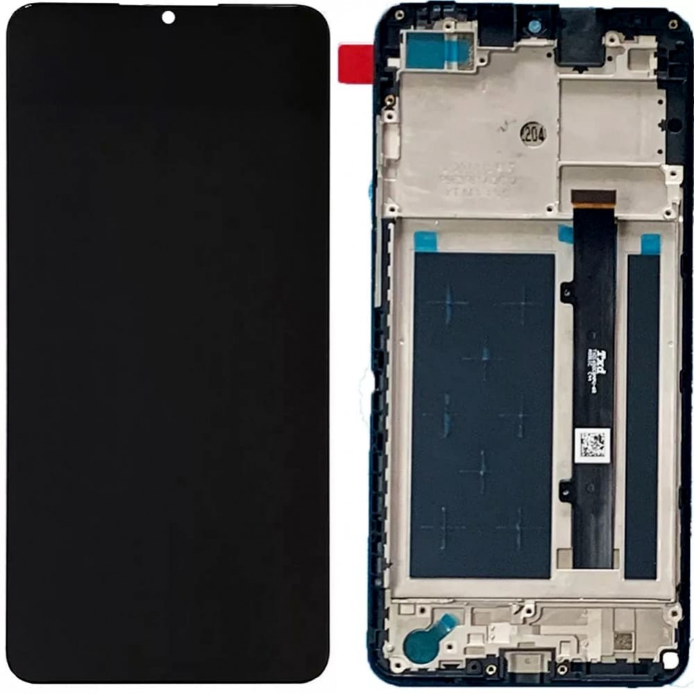 Дисплей для ZTE Blade A52, с тачскрином и рамкой, черный фото 1
