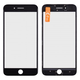 Стекло корпуса с рамкой и OCA для iPhone 7 Plus,  цвет черный