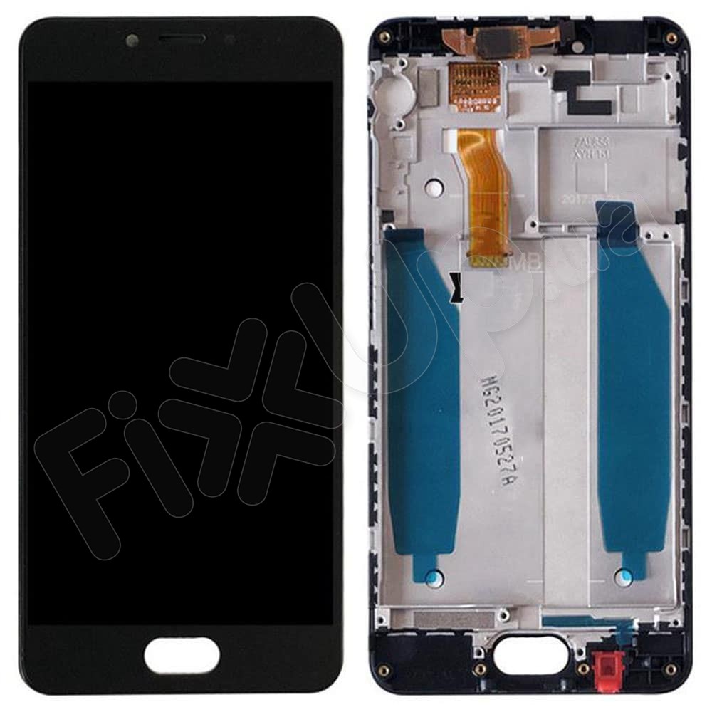 Дисплей для Meizu M5C з тачскрином та рамкою в зборі, колір чорний фото 1