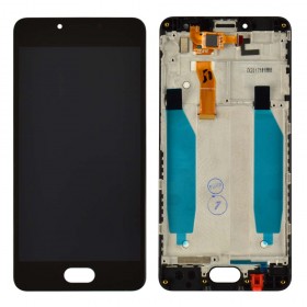 Дисплей Meizu M5C с тачскрином в сборе, оригинал,  цвет черный, с рамкой