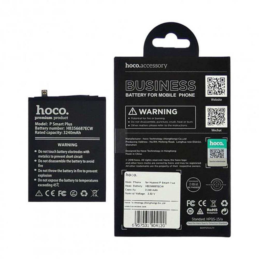 Акумулятор BT036-HB356687ECW для Huawei P Smart Plus, Mate 10 Lite, Nova 2 Plus (2017), Nova 3i, Honor 7X, P30 Lite, HOCO, 3240mAh фото 1