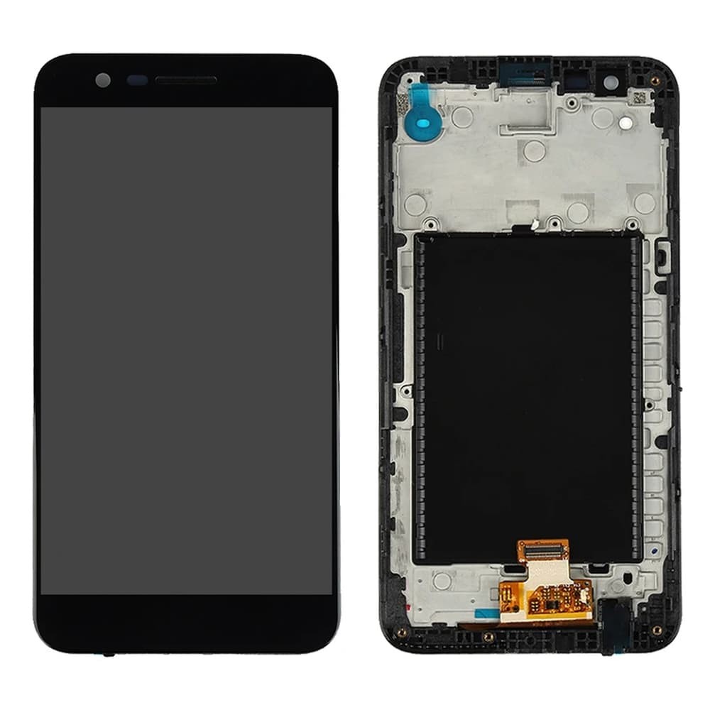 Дисплей для LG K10 2017 M250/ M250N/ M250E/ X400, з тачскріном і рамкою, чорний фото 1