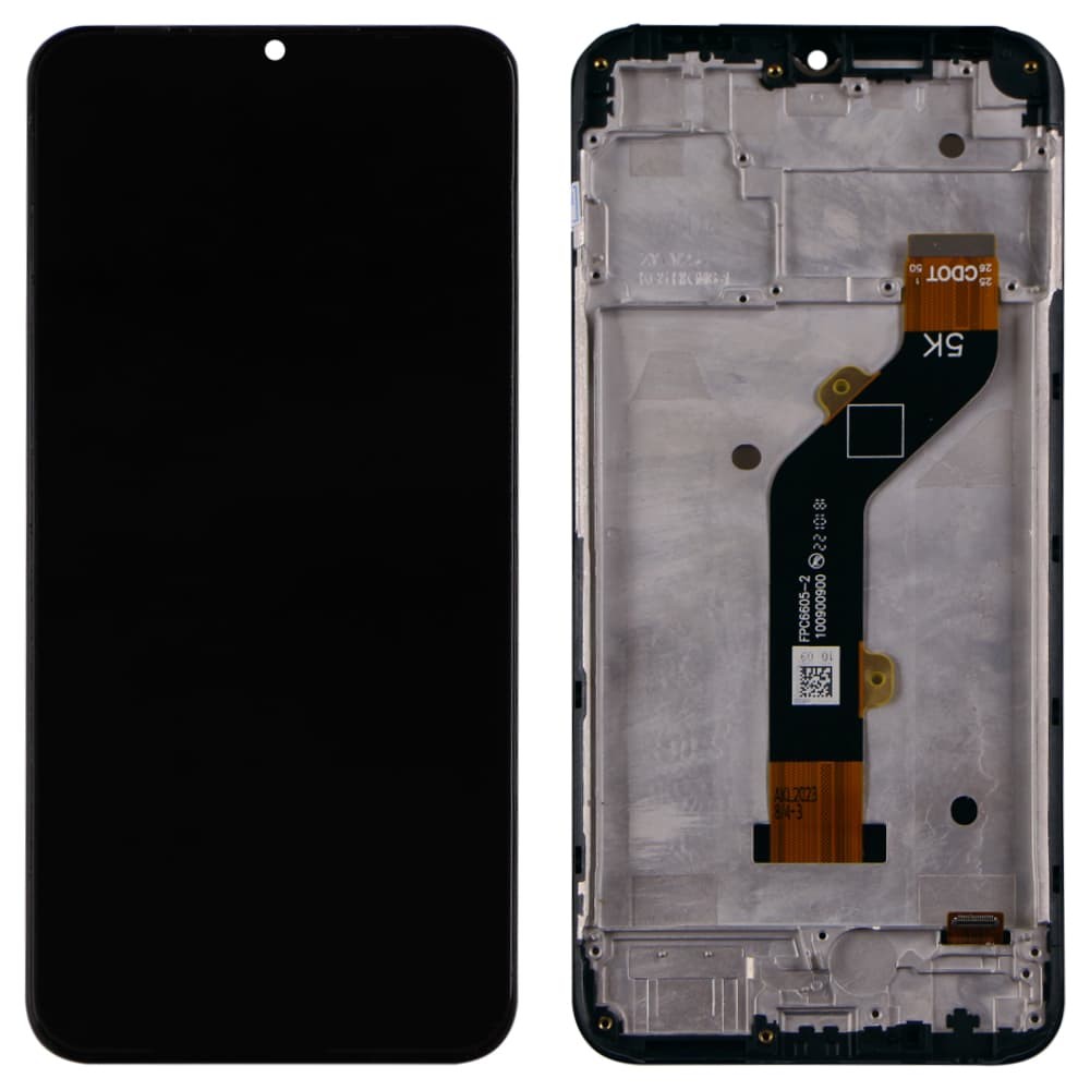 Дисплей для Tecno Spark 8C (KG5K)/(KG5N), с тачскрином и рамкой в сборе, цвет черный, уценка фото 1