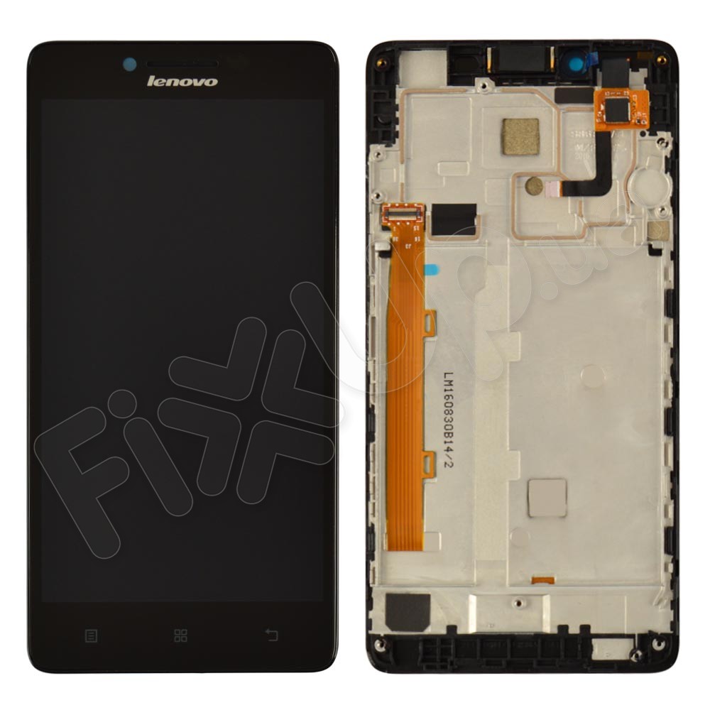 Дисплей для Lenovo K3, A6000 с тачскрином и рамкой в сборе, цвет черный, оригинал, уценка фото 1