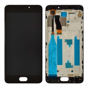 Дисплей Meizu M5 Note с тачскрином в сборе,  цвет черный, с рамкой, оригинал китай