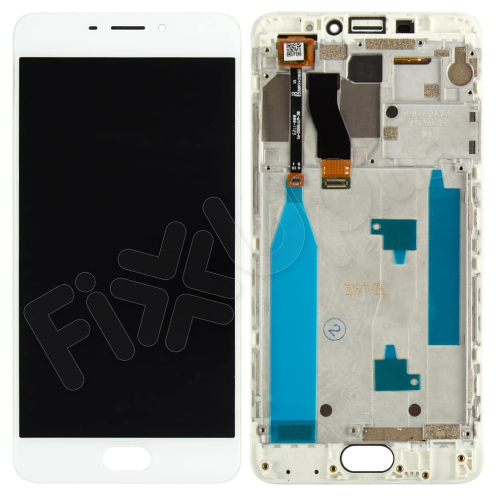 Дисплей для Meizu M5 Note с тачскрином и рамкой в сборе, цвет белый, оригинал с замененным стеклом фото 1