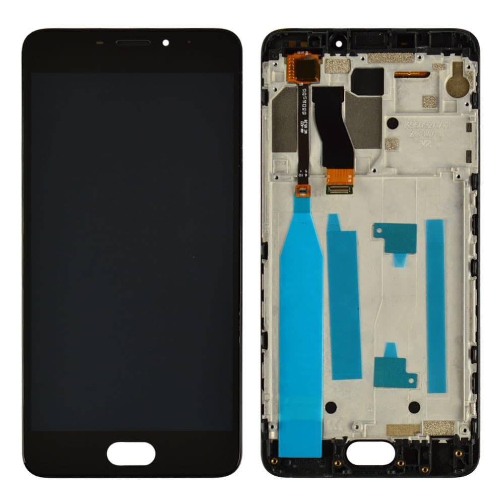 Дисплей для Meizu M5 Note с тачскрином и рамкой в сборе, цвет черный, оригинал фото 1