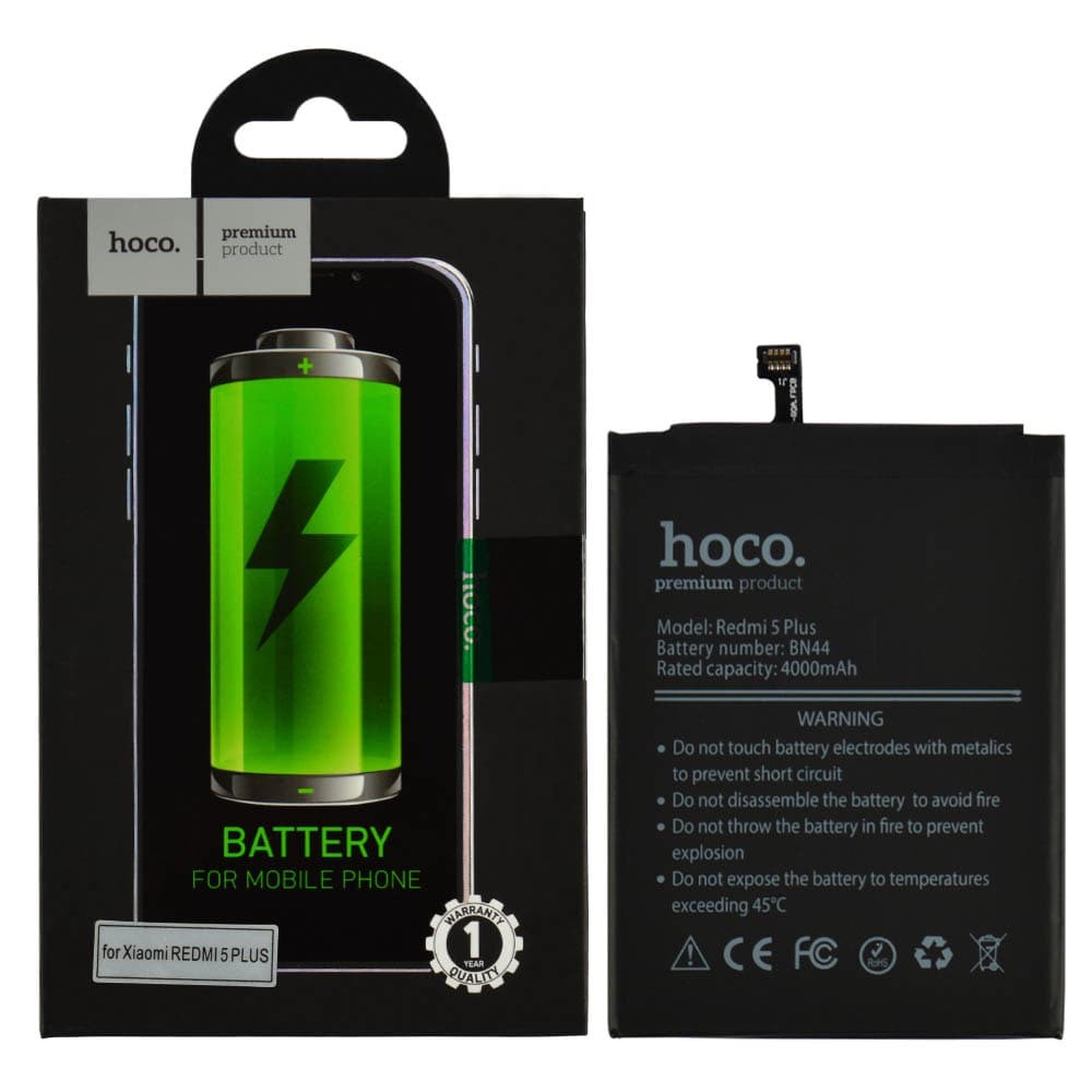 Аккумулятор BN44 для Xiaomi Redmi 5 Plus, HOCO, 3900mAh фото 1