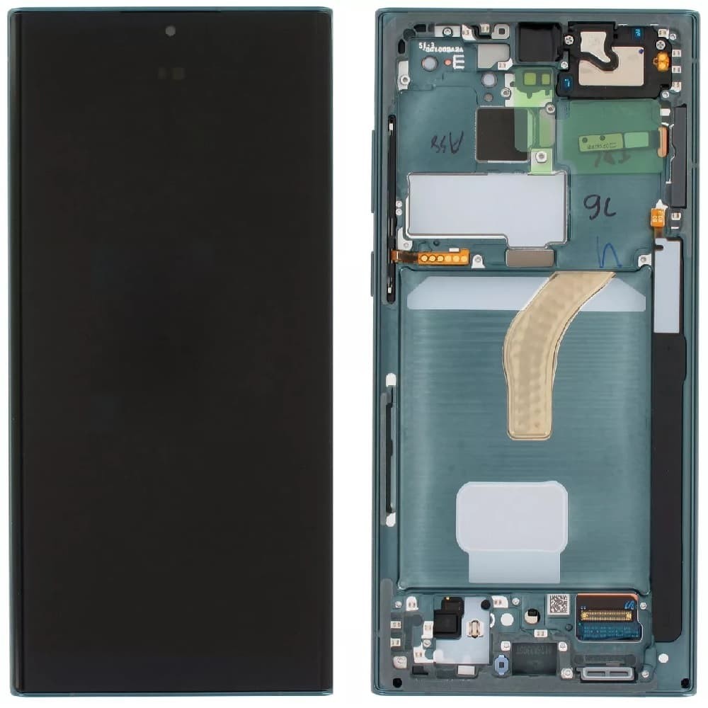 Дисплей для Samsung S908 Galaxy S22 Ultra 2022, з тачскріном і рамкою в зборі, колір чорний, OLED фото 1