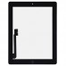 Тачскрин (сенсор) со стеклом и кнопкой для iPad New 3/4, цвет черный миниатюра 1