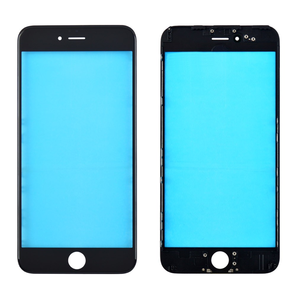 Скло iPhone 6 plus, колір чорний, з рамкою фото 1