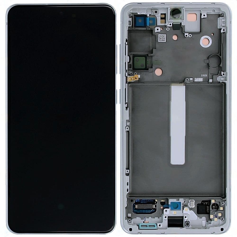 Дисплей для Samsung G990F Galaxy S21 FE 2021 (GH82-26414B), с тачскрином и рамкой в сборе, цвет белый, сервисный оригинал фото 1
